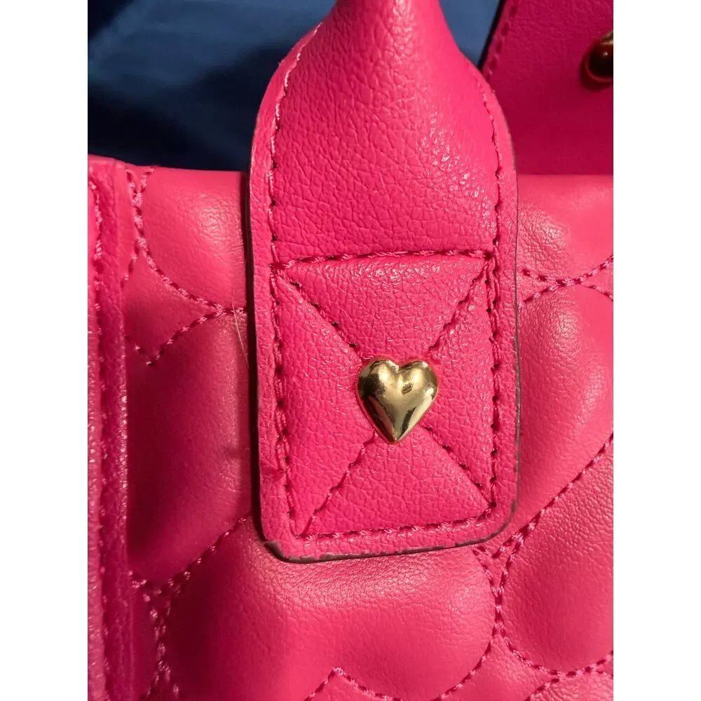 JUICY CUTURE HOT PINK PURSE‎ BARBIE Y2K STYLE QUILTED HEARTS